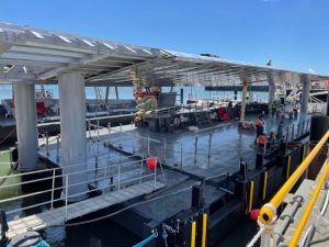 Howard Smith Wharves ferry terminal on track