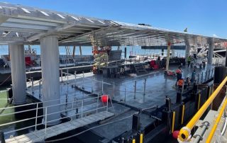 Howard Smith Wharves ferry terminal on track