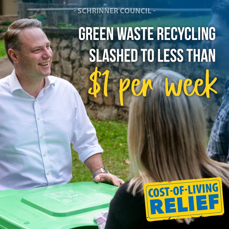 Green Bin Fee Slashed helping rapidly rising living costs.