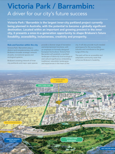 Victoria Park Master Plan - 60 % canopy cover improves urban cooling